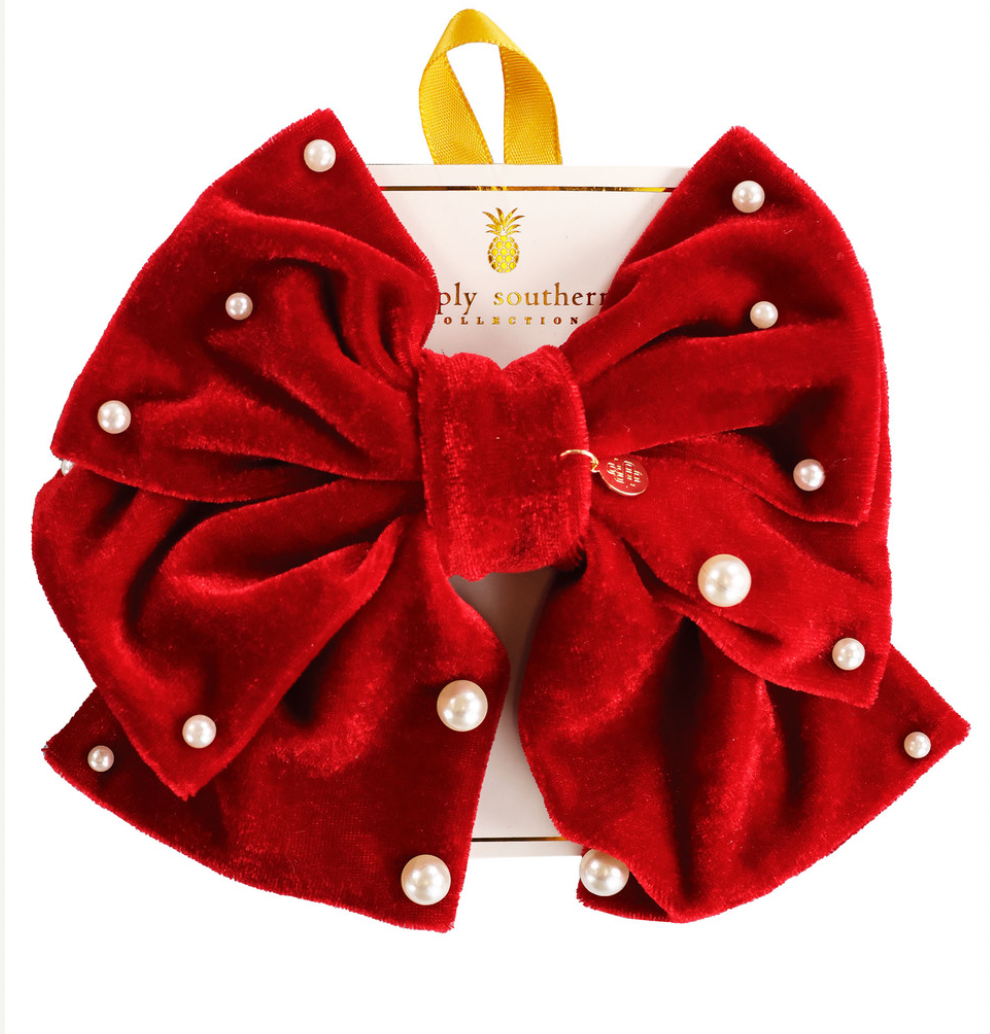 Simply Southern Red Pearl Bow