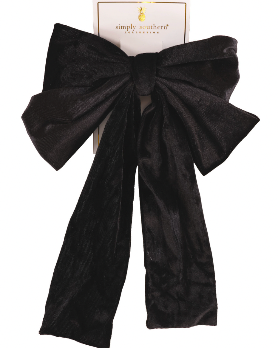 Simply Southern Velvet Black Bow