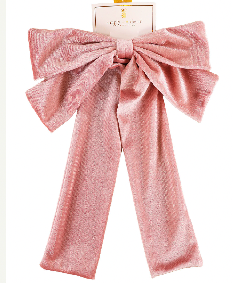 Simply Southern Velvet Pink Bow