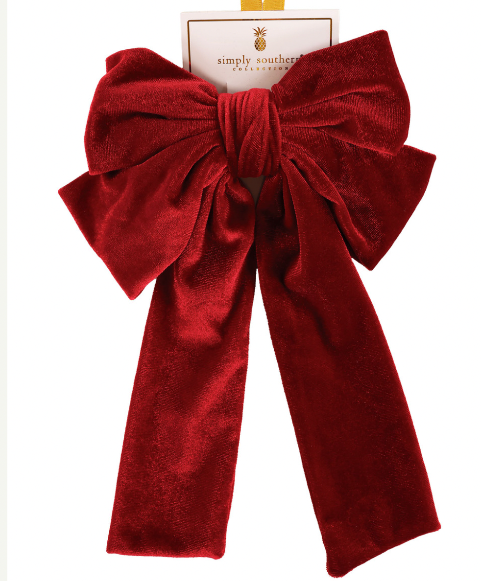 Simply Southern Velvet Red Bow