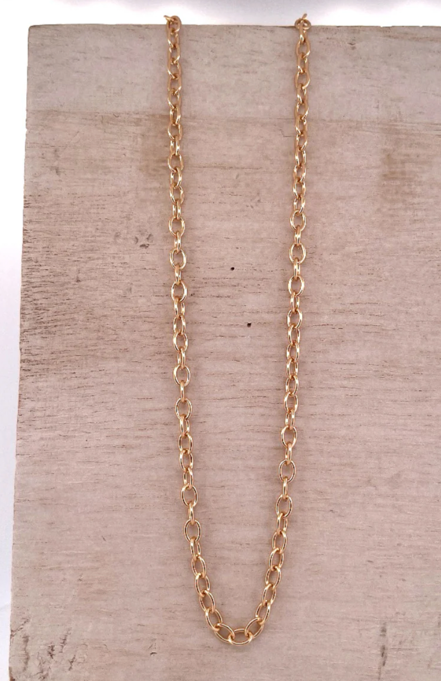 My Girl in LA Graceful Oval Link Chain Necklace- Gold