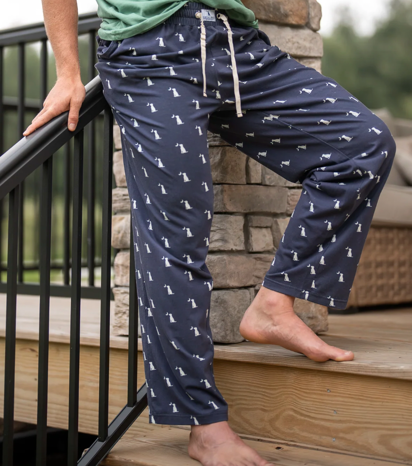 Local Boy Pajama Pant in Navy Dog & Moon