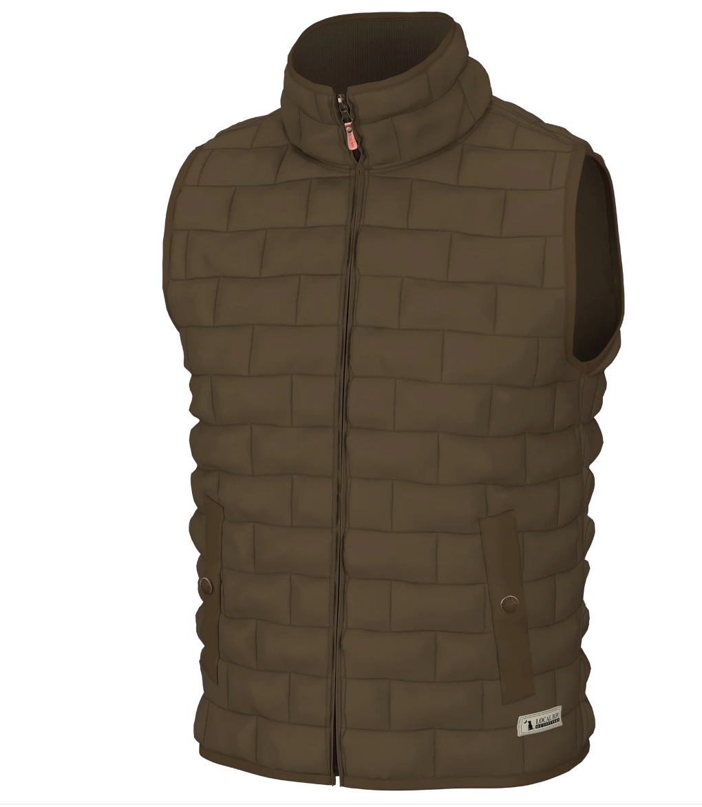 Local Boy Brick Quilted Vest in Mocha