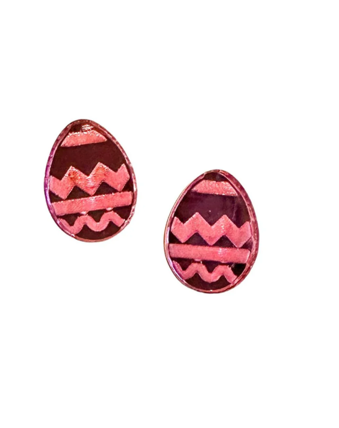 Bohemian Gemme Pink Easter Egg Stud Earrings