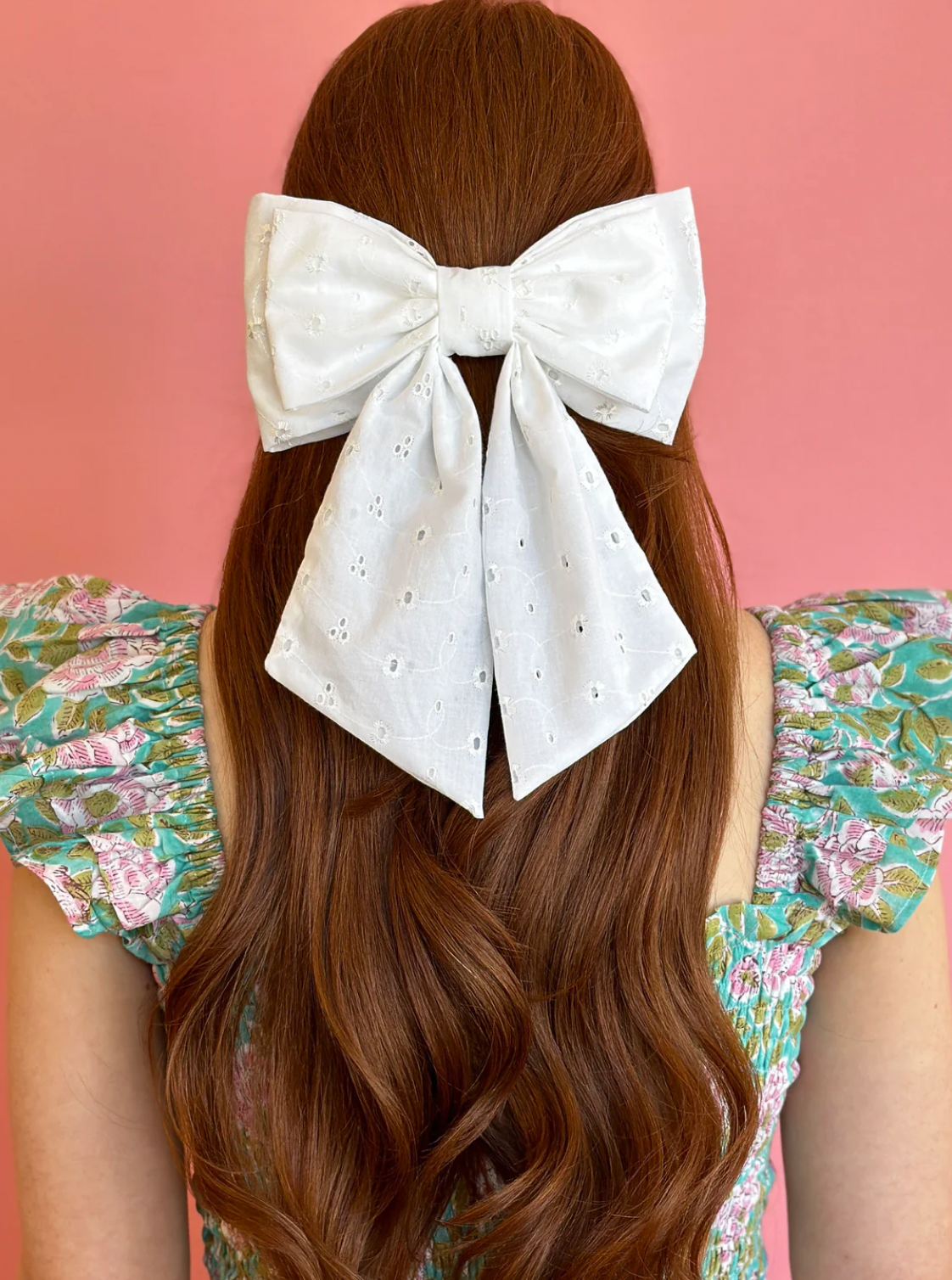 Bohemian Gemme White Eyelet Hair Bow