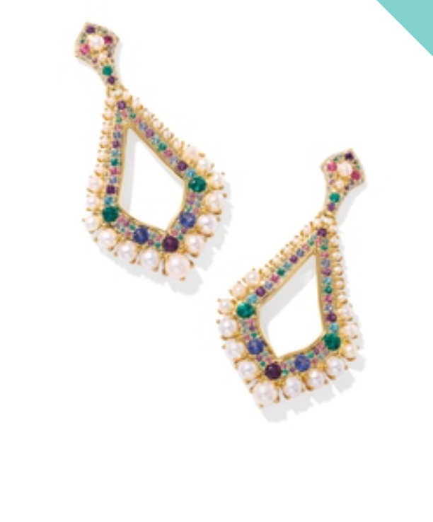 Kendra Scott Gold Krista Statement Earrings in Multi Mix