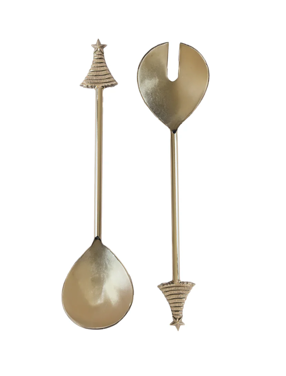 Mary Square Salad Server Set- Tree