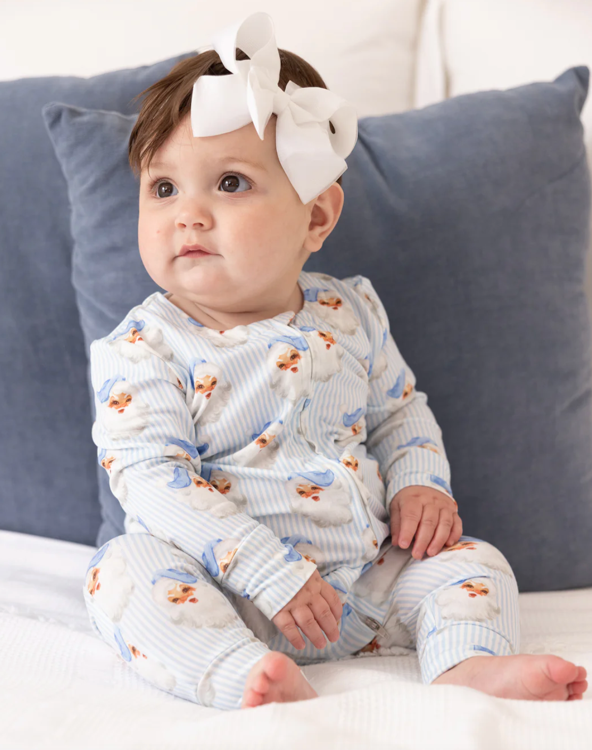 Mary Square Baby Blue Santa Baby PJs