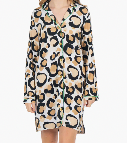 Emily McCarthy Night Shirt in Classic Spot Cheetah