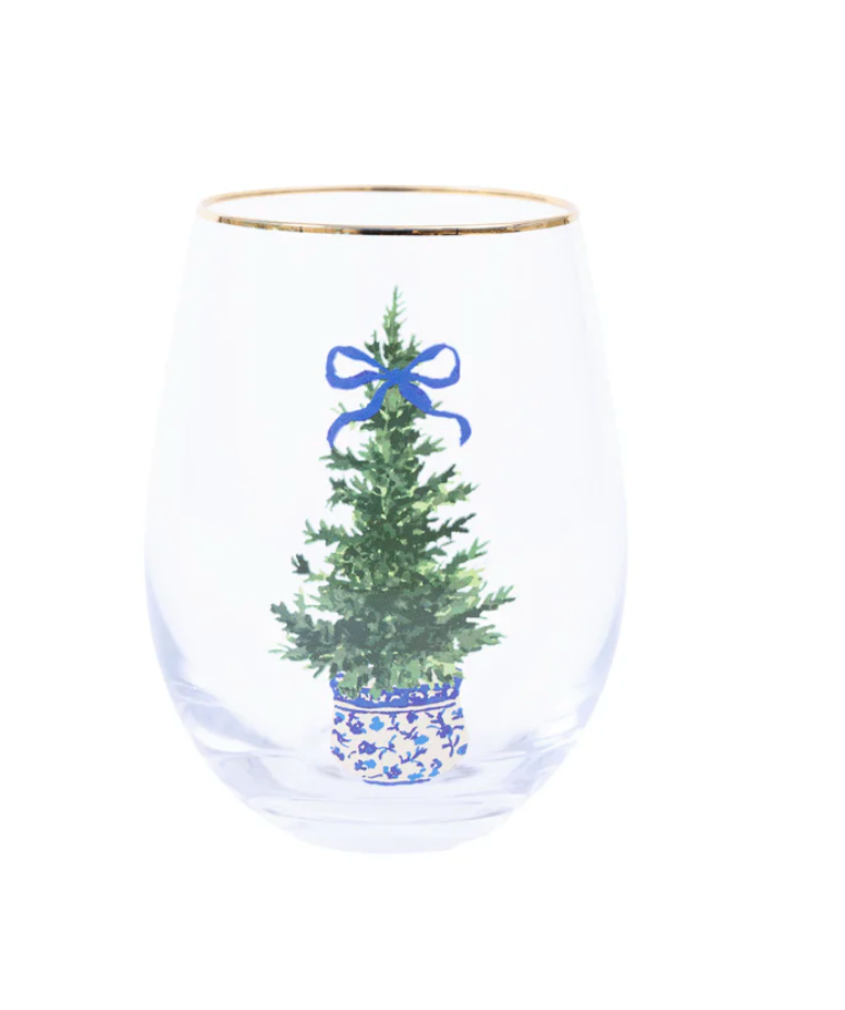 Mary Square Stemless Wine Glass- Fancy & Festive