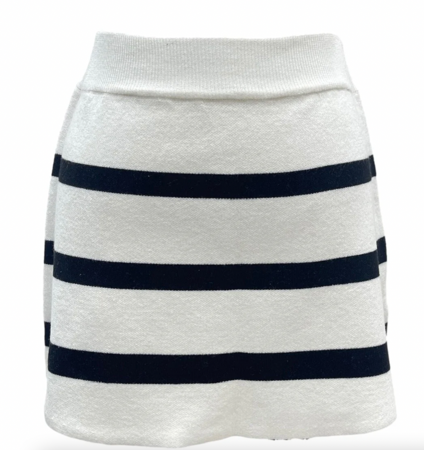 Queen of Sparkles White & Black Striped Sweater Skirt