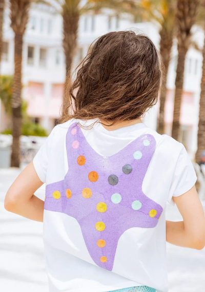 Queen Of Sparkles White Oversized Rainbow Shell Tee