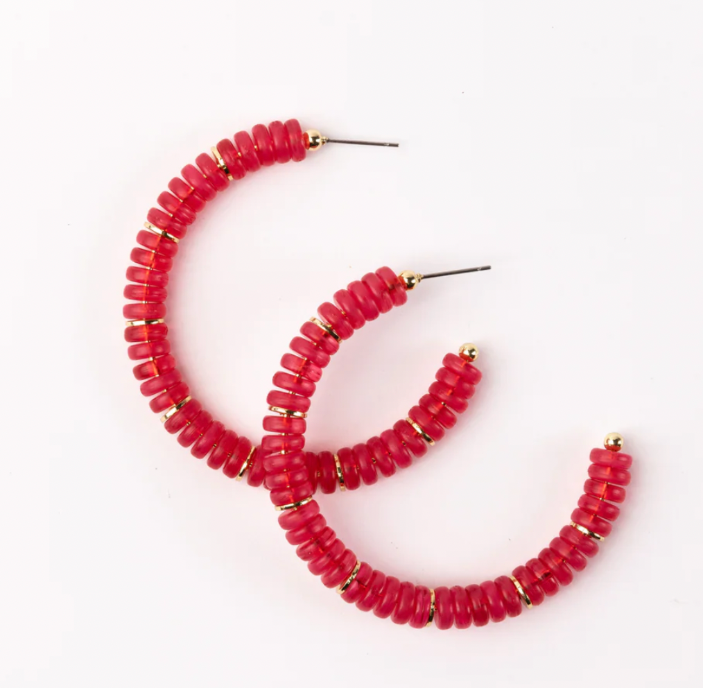 Michelle McDowell Olivia Earrings-Hot Pink