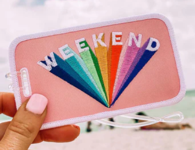 Weekend Rainbow Luggage Tag