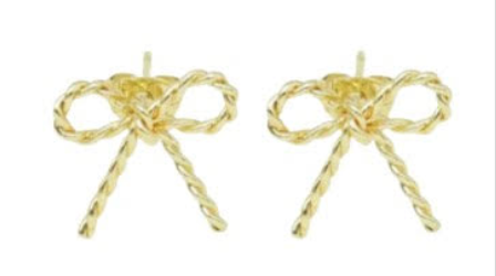 Lauren Kenzie Gold Bow Earrings