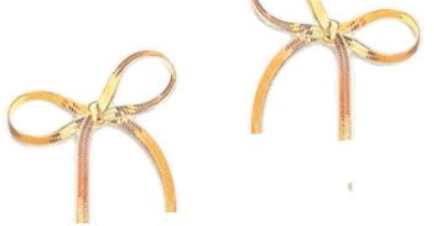 Lauren Kenzie Gold Herringbone Bow Earrings