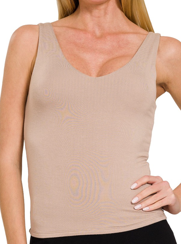 Ultra Soft Slimming V-Neck Double Layer Tank