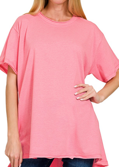 Oversized Cotton Drop Shoulder Tee