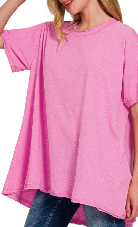 Oversized Cotton Drop Shoulder Tee