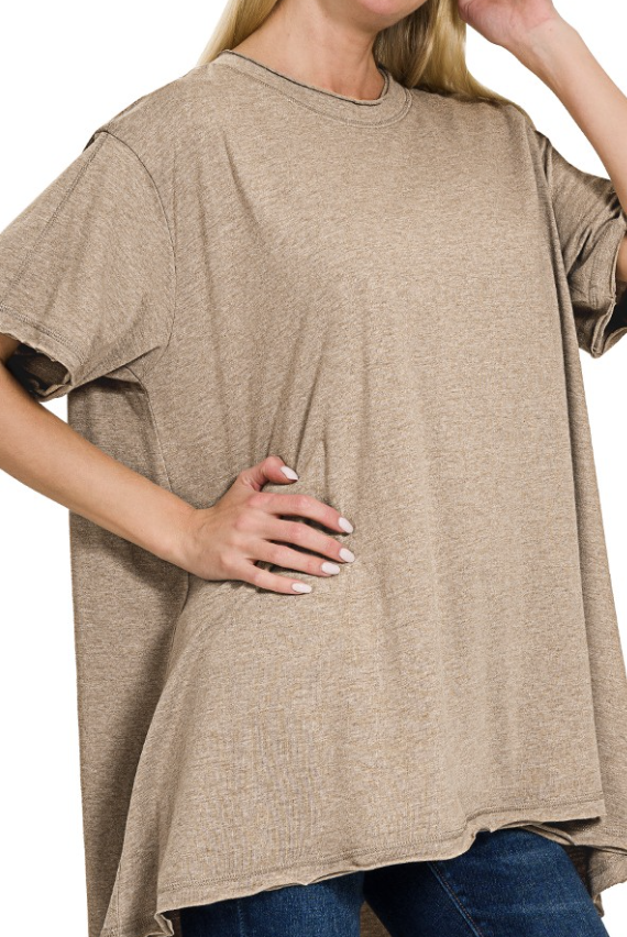 Oversized Cotton Drop Shoulder Tee