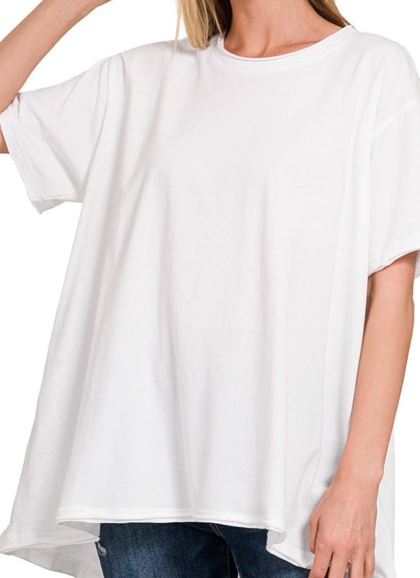 Oversized Cotton Drop Shoulder Tee