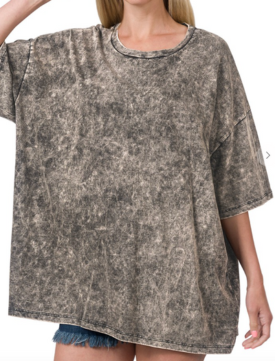 Mineral Washed Oversized Boyfriend Tee