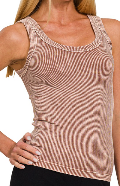 Mineral Washed Ribbed Reversible Tank