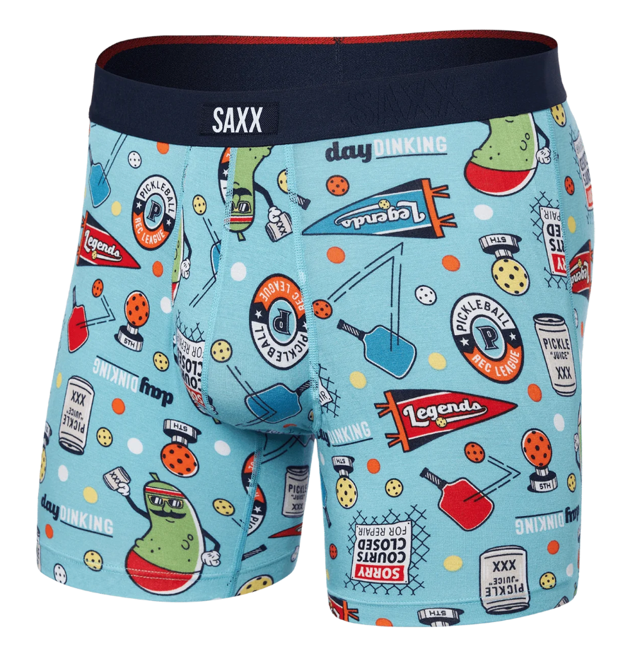 SAXX Vibe Extra Super Soft Boxer Brief - Pickleball Legends Aqua