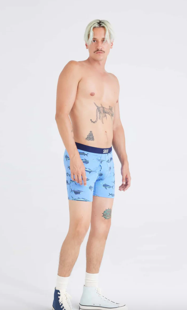 SAXX Ultra Super Soft Boxer Brief  - Fish On Sail Blue