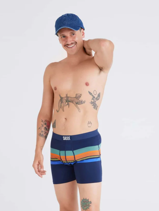 SAXX Ultra Super Soft Boxer Brief  - League Stripe Navy