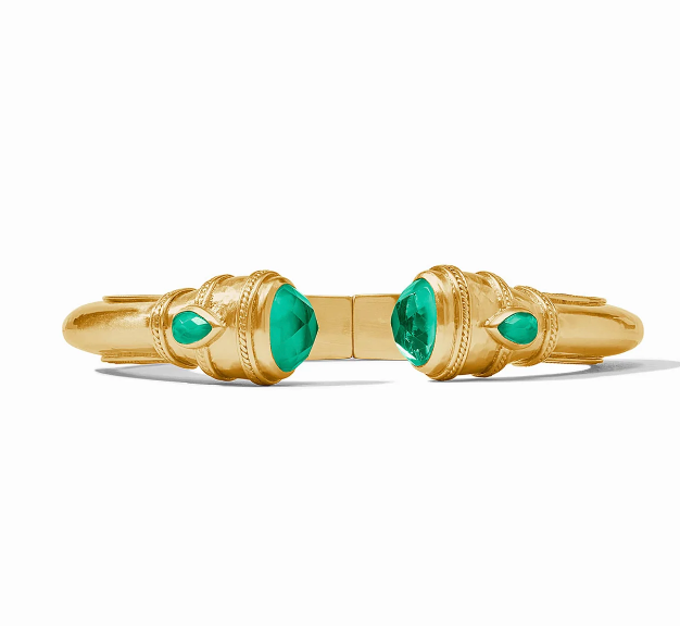 Julie Vos Cannes Demi Cuff - Iridescent Emerald Green