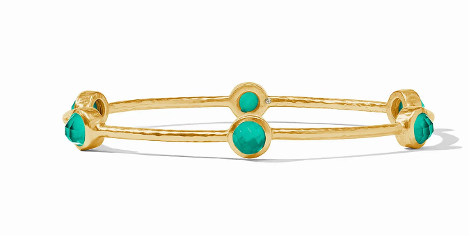 Julie Vos Milano Luxe Bangle - Iridescent Emerald Green