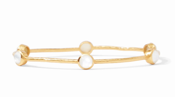 Julie Vos Milano Luxe Bangle - Iridescent Clear Crystal