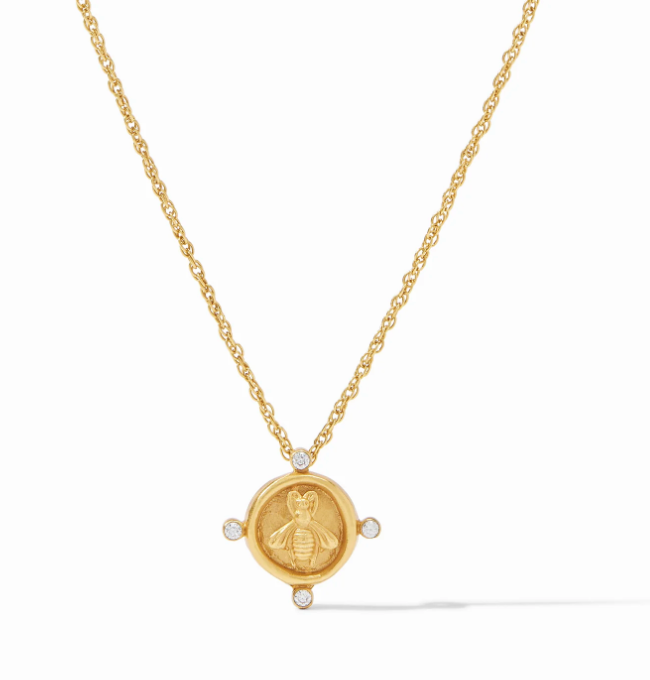 Julie Vos Bee Cameo Solitaire Necklace