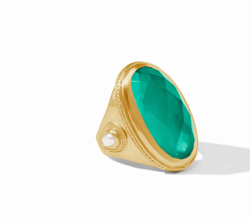 Julie Vos Cannes Statement Ring - Iridescent Emerald Green