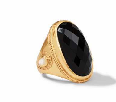 Julie Vos Cannes Statement Ring - Obsidian Black