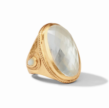 Julie Vos Cannes Statement Ring - Iridescent Clear Crystal