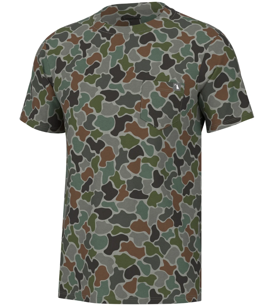 Local Boy S/S Heather-Blend Crew in Forest Camo