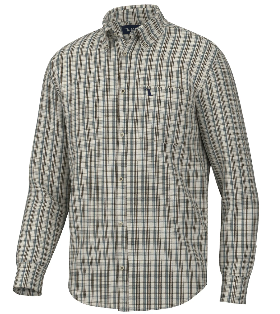 Local Boy McNally Dress Shirt in Cream/Slate/Brown