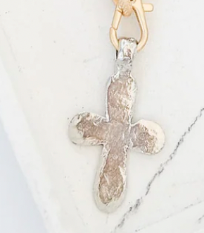 Virtue Long-Tail Cross Charm in Silver