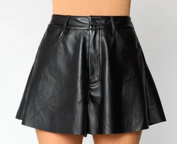 BuddyLove Emerson Vegan Leather Shorts - Black