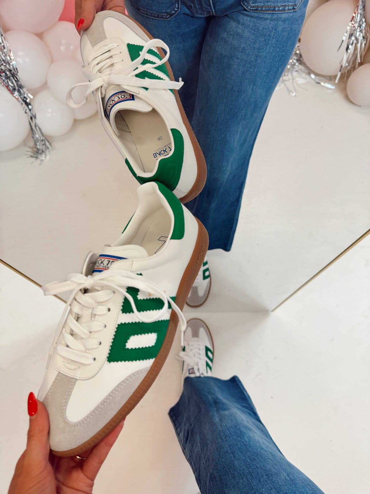 Back70 Streetwear Retro Cloud Sneaker in White and Green