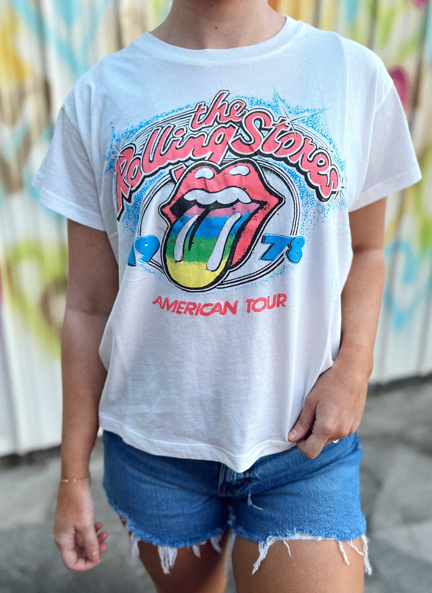 Daydreamer Rolling Stones 1978 Solo Tee in Vintage White