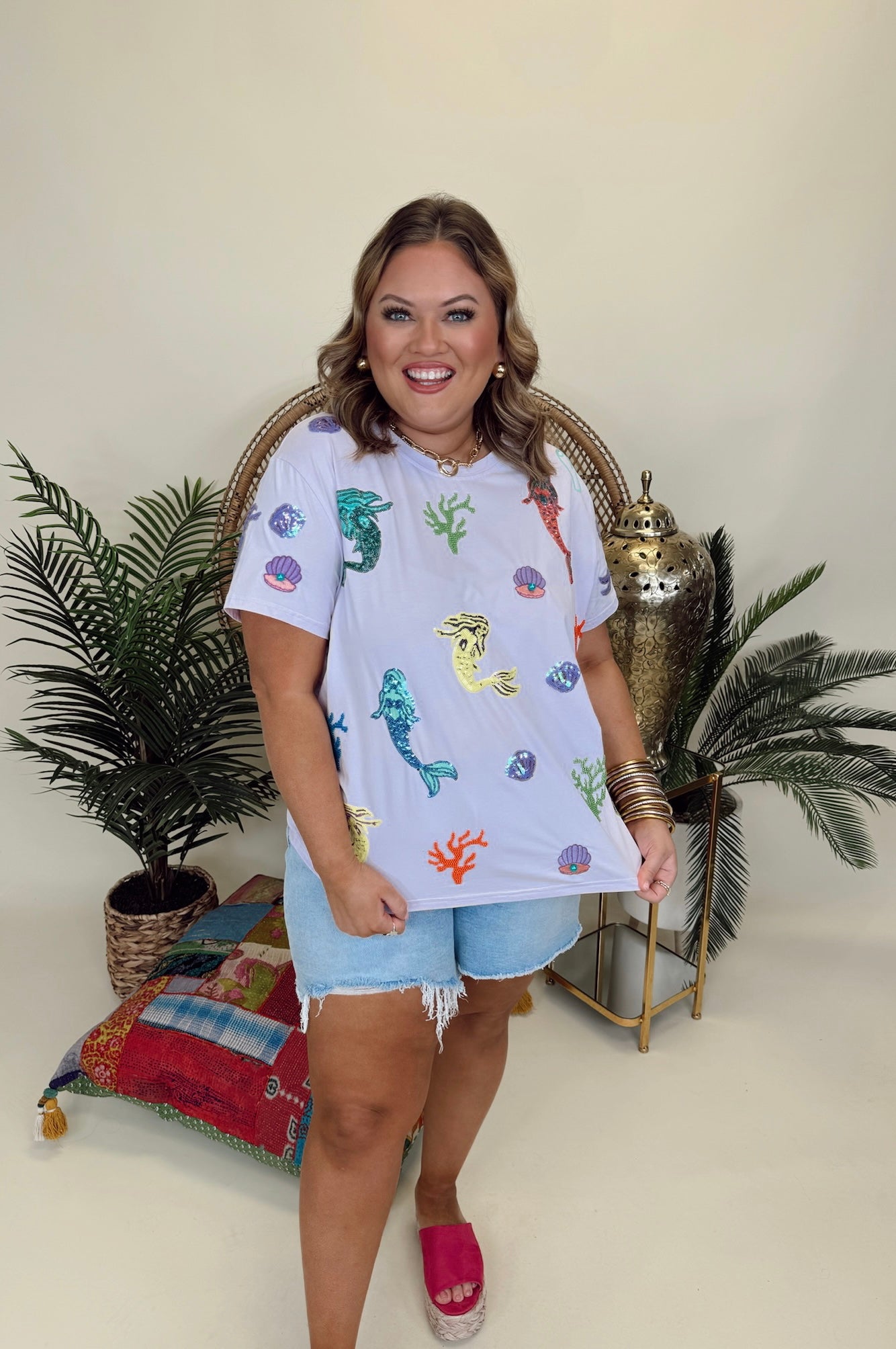 Queen of Sparkles Lavender Mermaid & Sea Tee