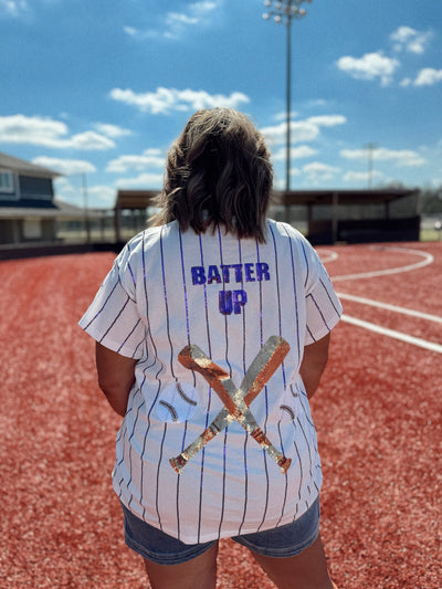 Queen of Sparkles Purple Batter Up Tee