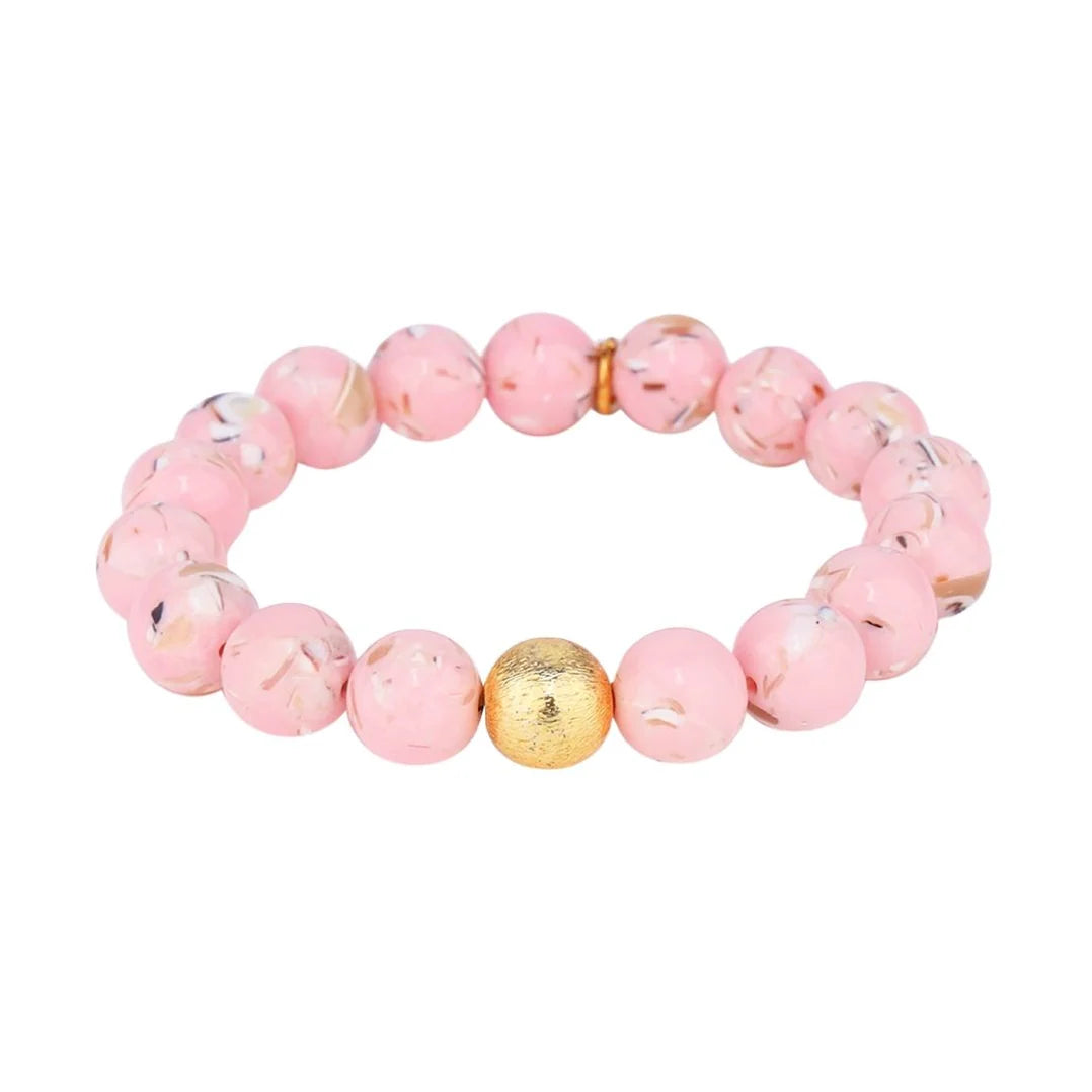 BuDhaGirl Marble Beaded Bracelet - Blush