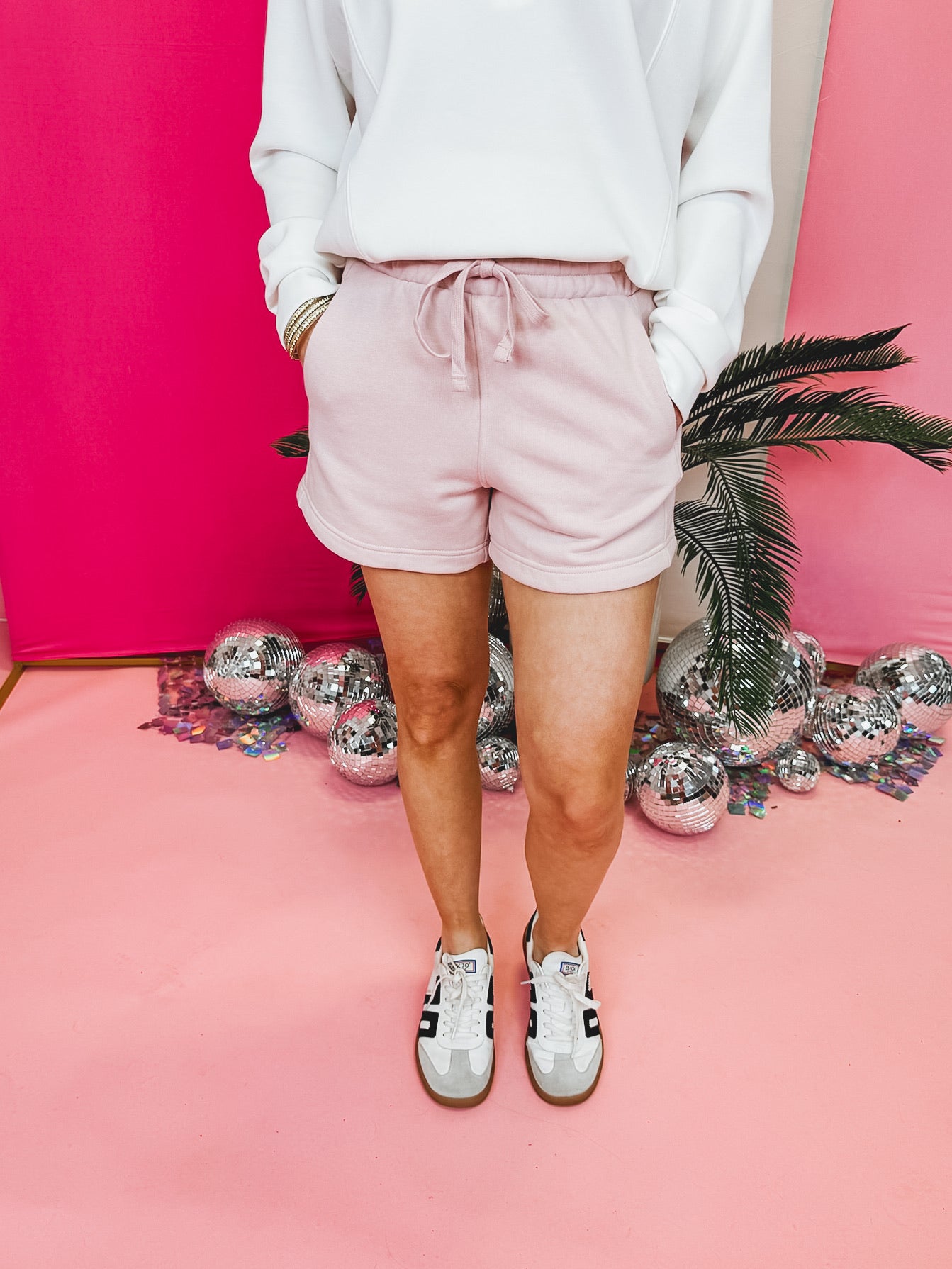 Baby Pink French Terry Athleisure Short