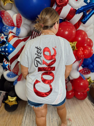 Queen of Sparkles Grey Diet Coke Logo Tee