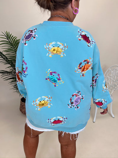 Queen Of Sparkles x Fly Blue Crab Sweatshirt