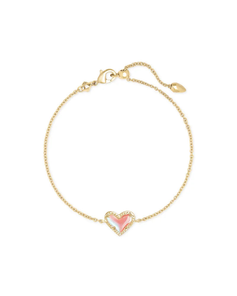 Kendra Scott Gold Ari Heart Bracelet in Dichroic Glass